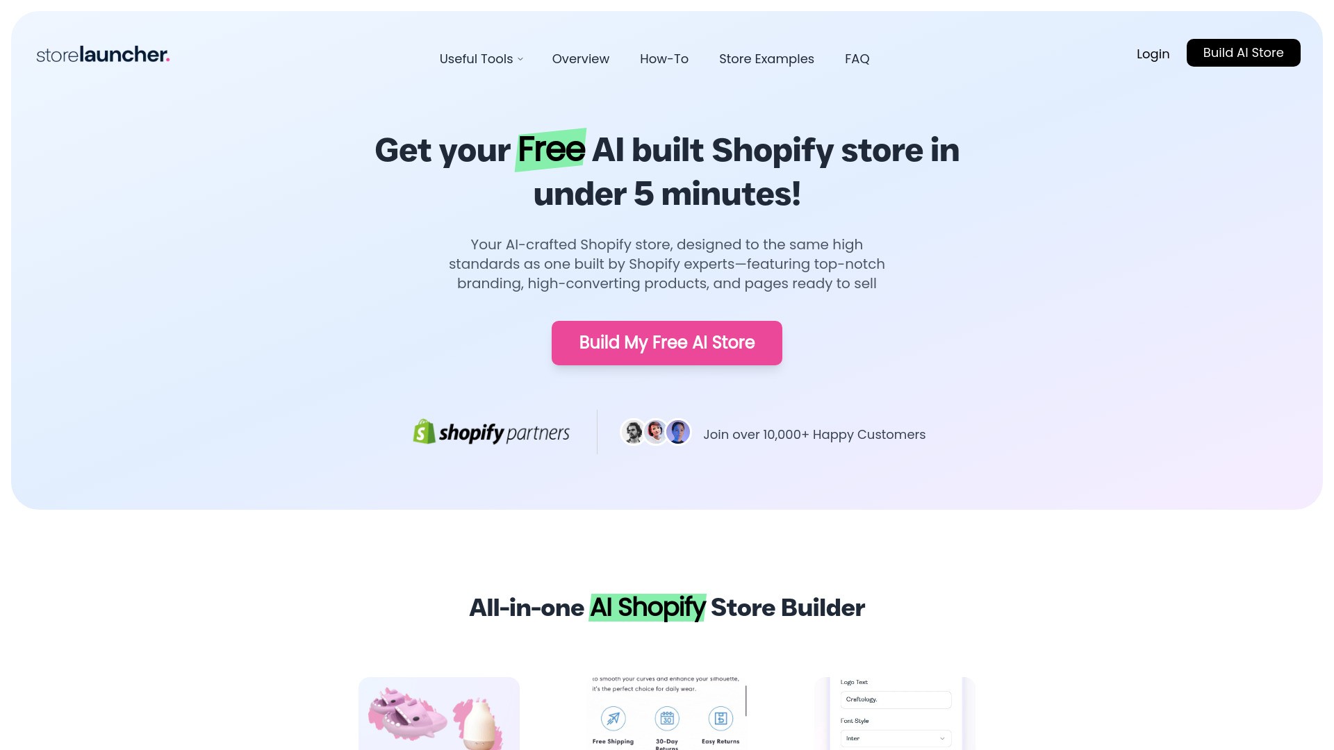 StoreLauncher - Free AI Powered Shopify Store Builder 截图