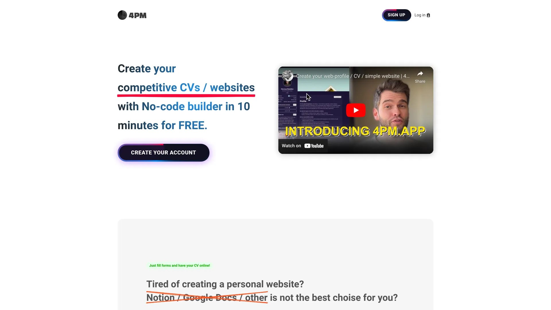4pm.app | Simple PRO website 截图