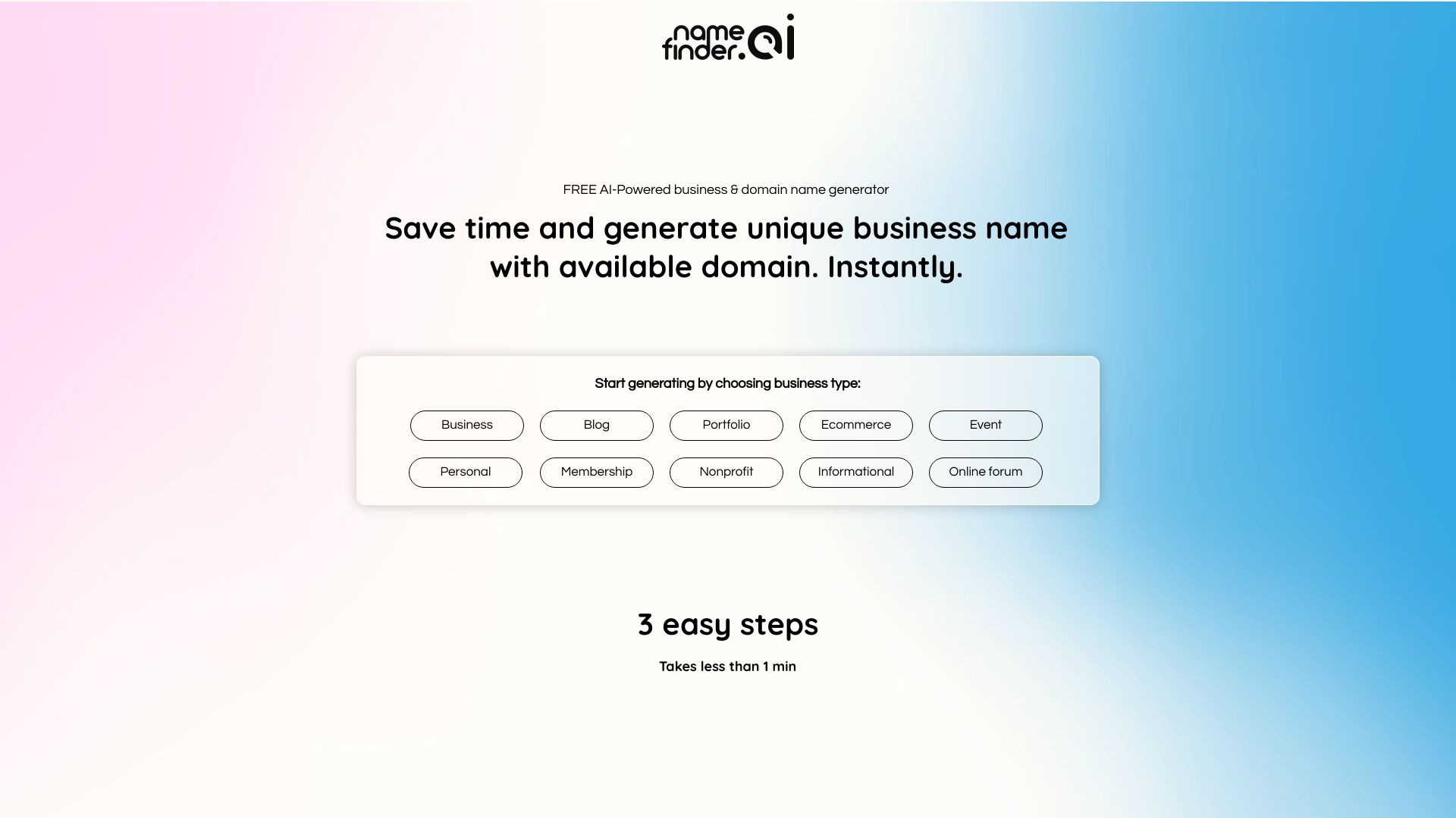 Namefinder.ai 截图