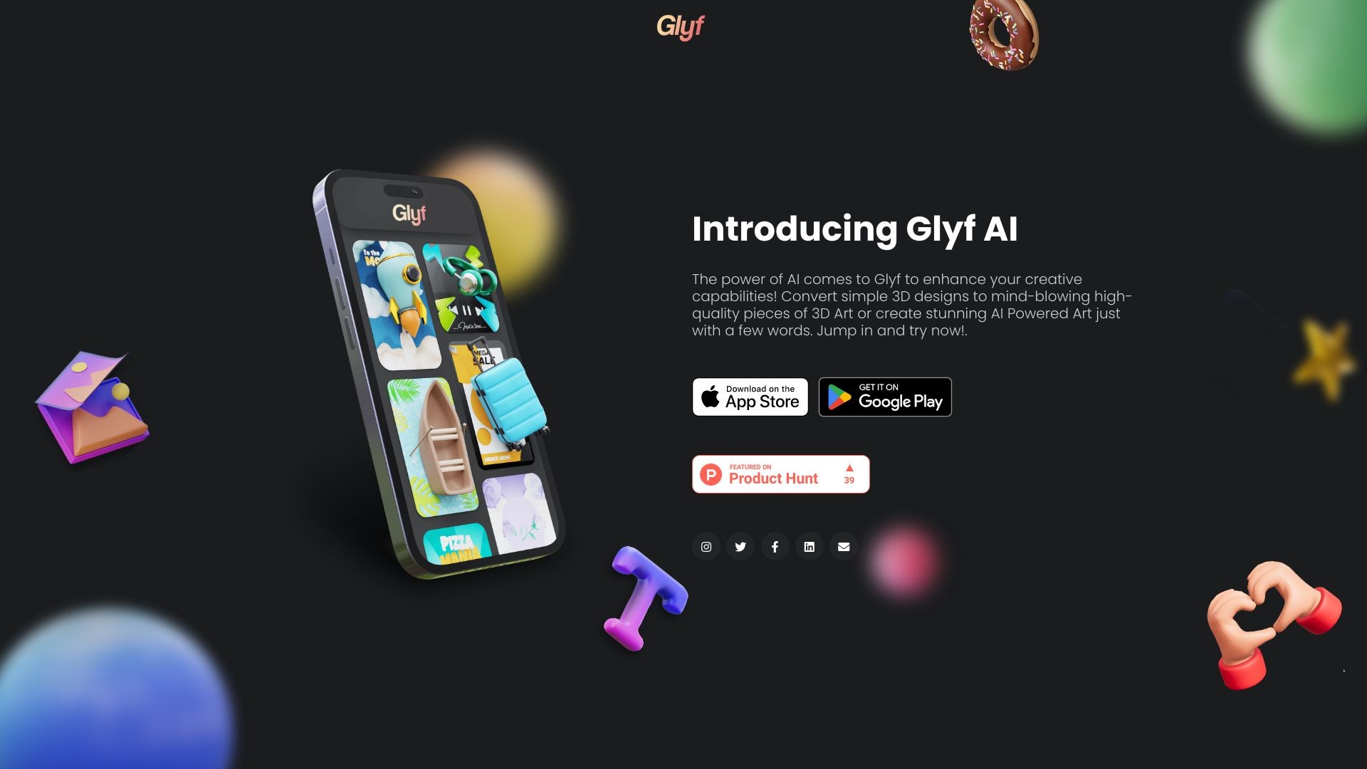 Glyf 3D AI Art Generator 截图