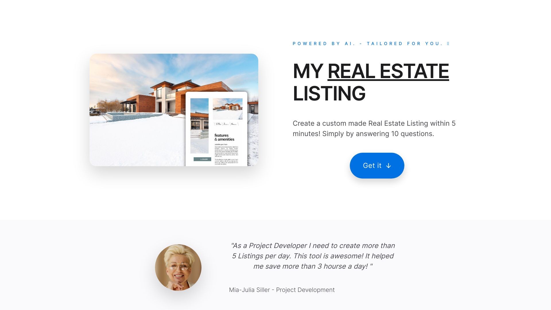 My Real Estate Listing - AI 截图