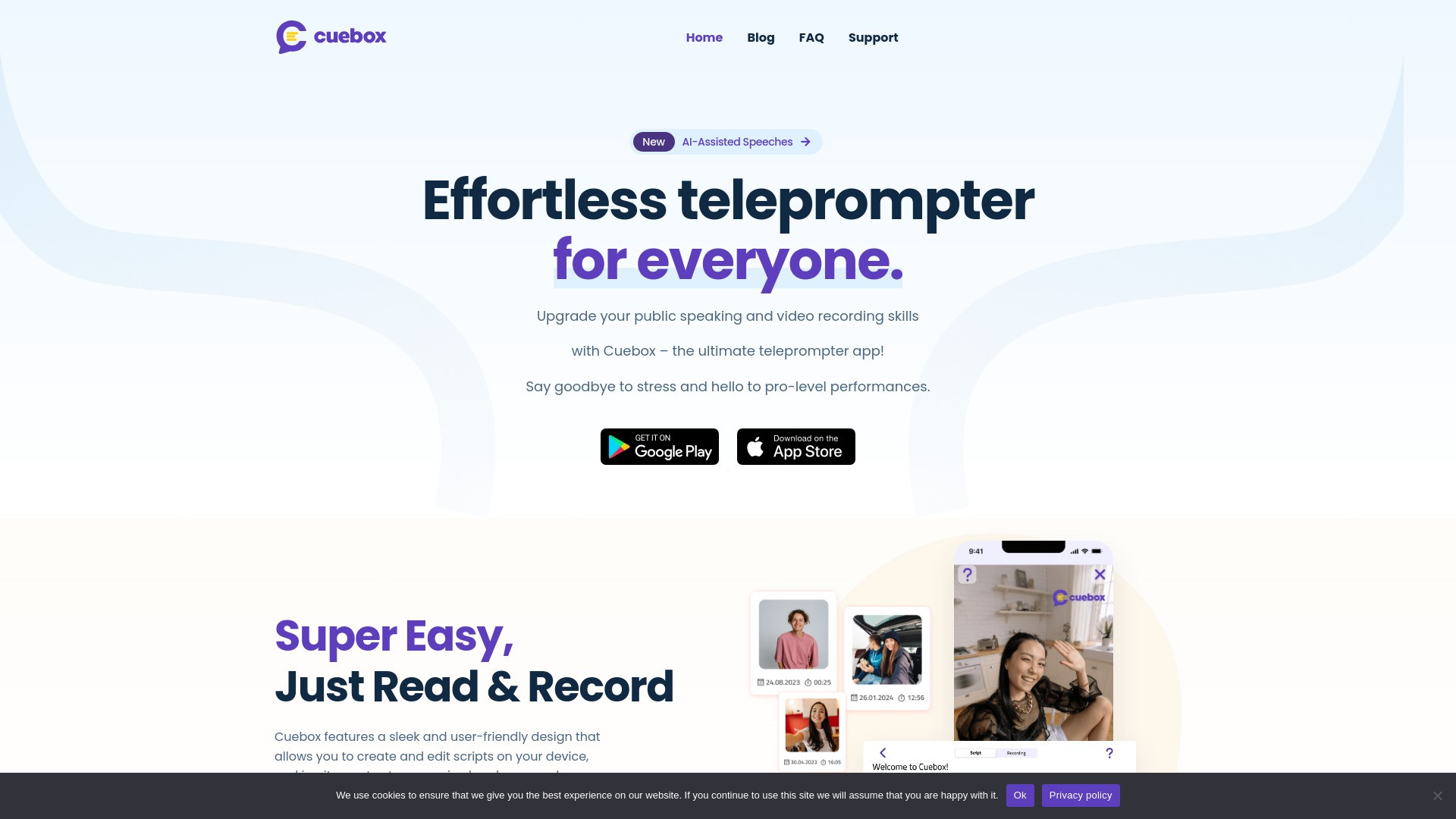 Teleprompter for Video: CUEBOX 截图