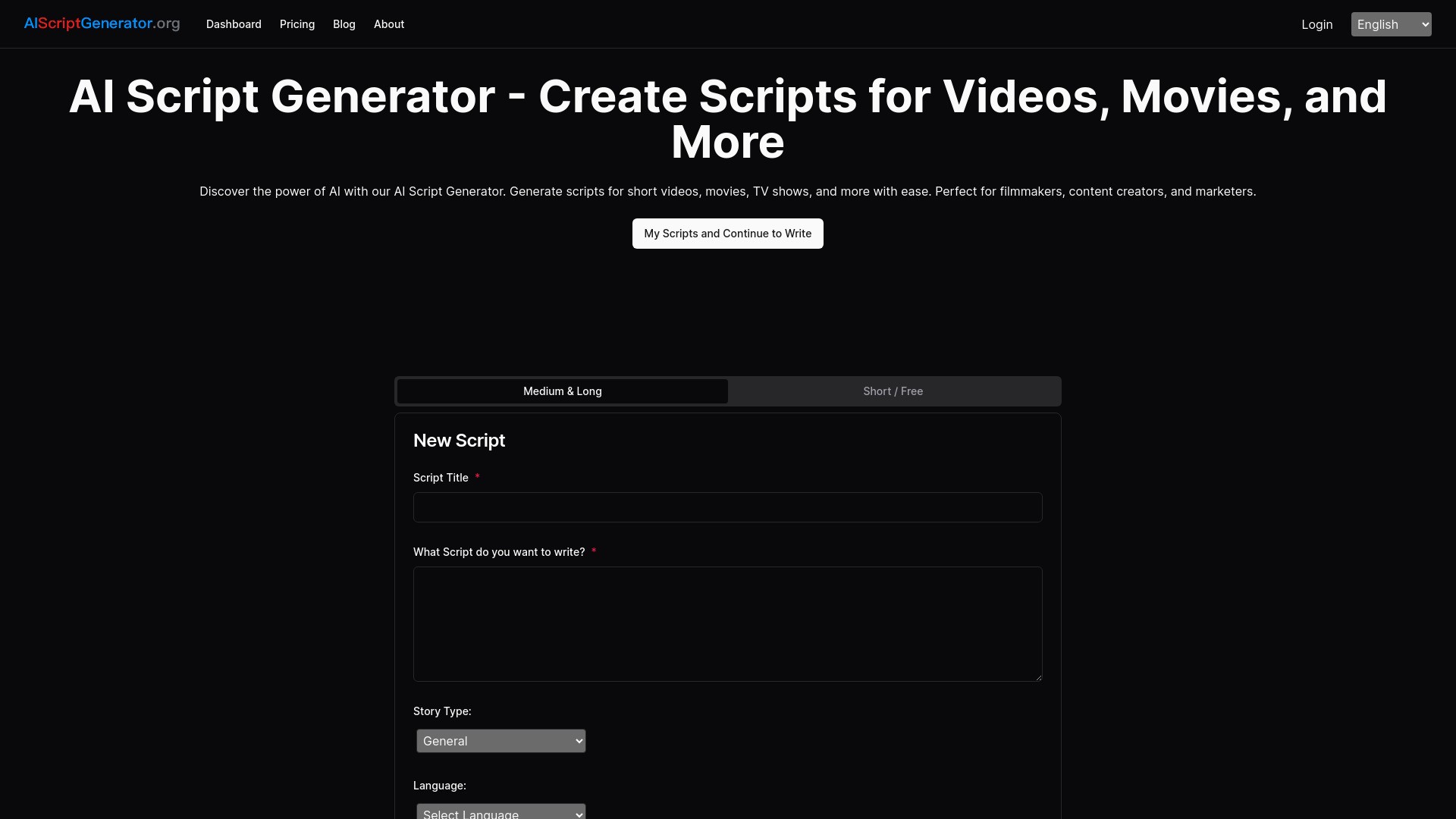 AI Script Generator 截图