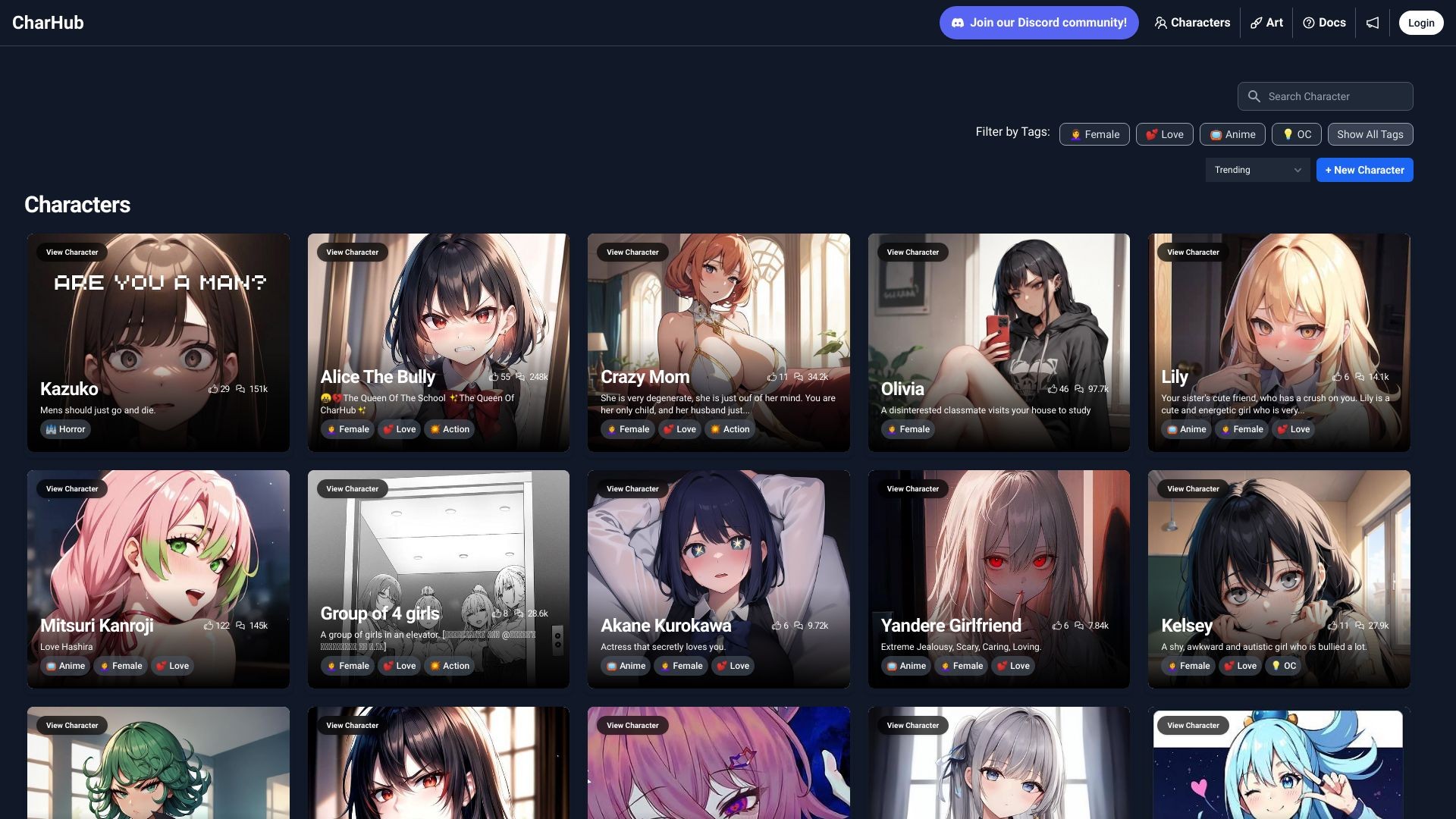 CharHub.ai - Free AI Chat 截图