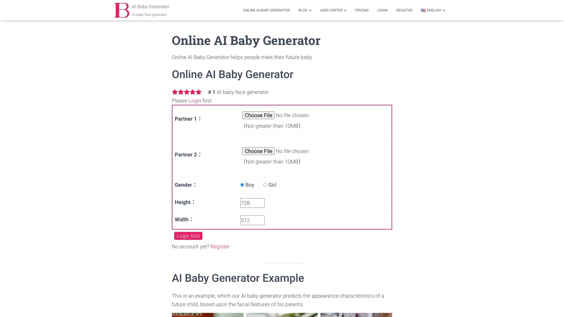 Online AI Baby Generator 截图