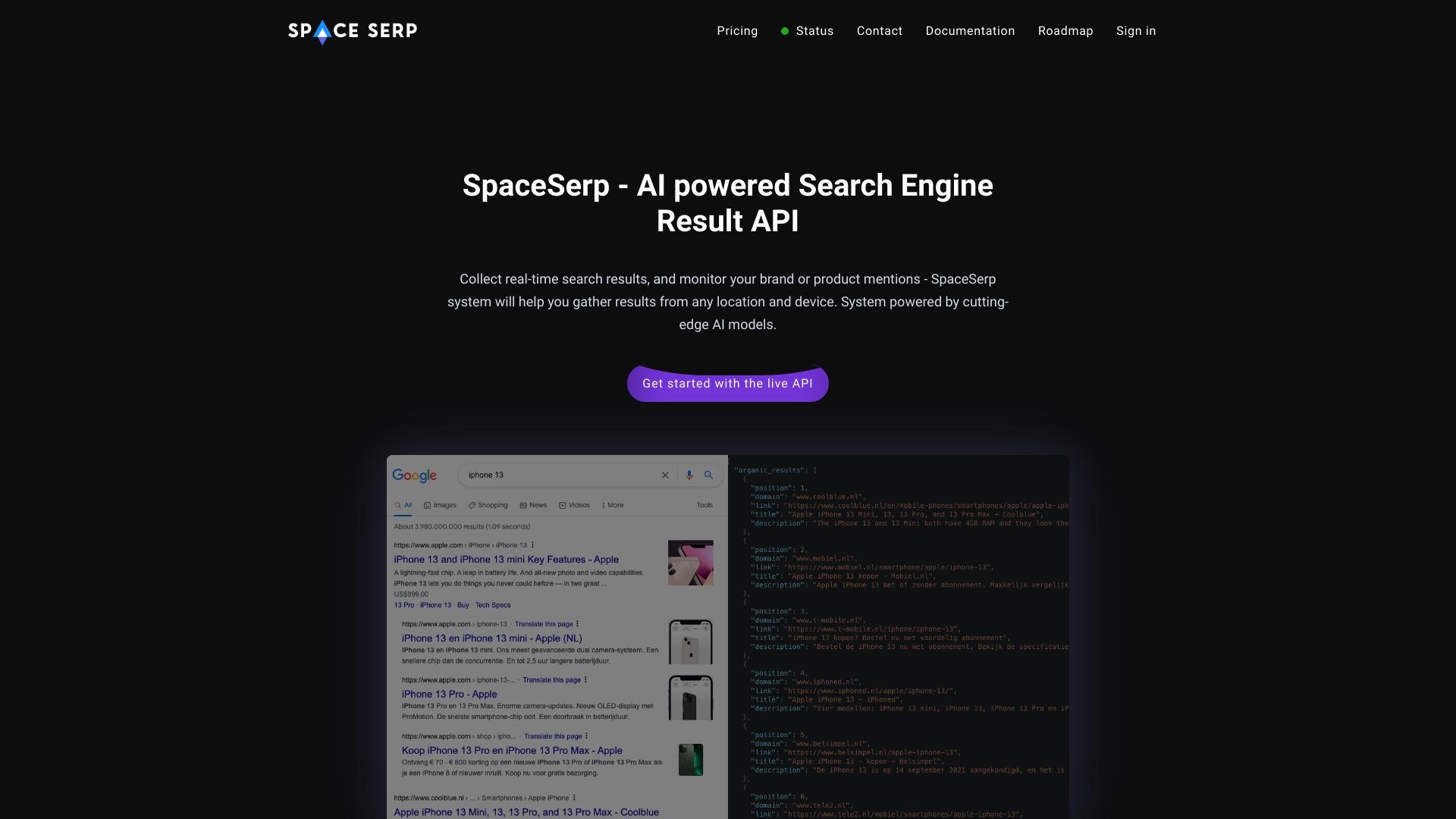 SpaceSerp - Powerful SERP API 截图