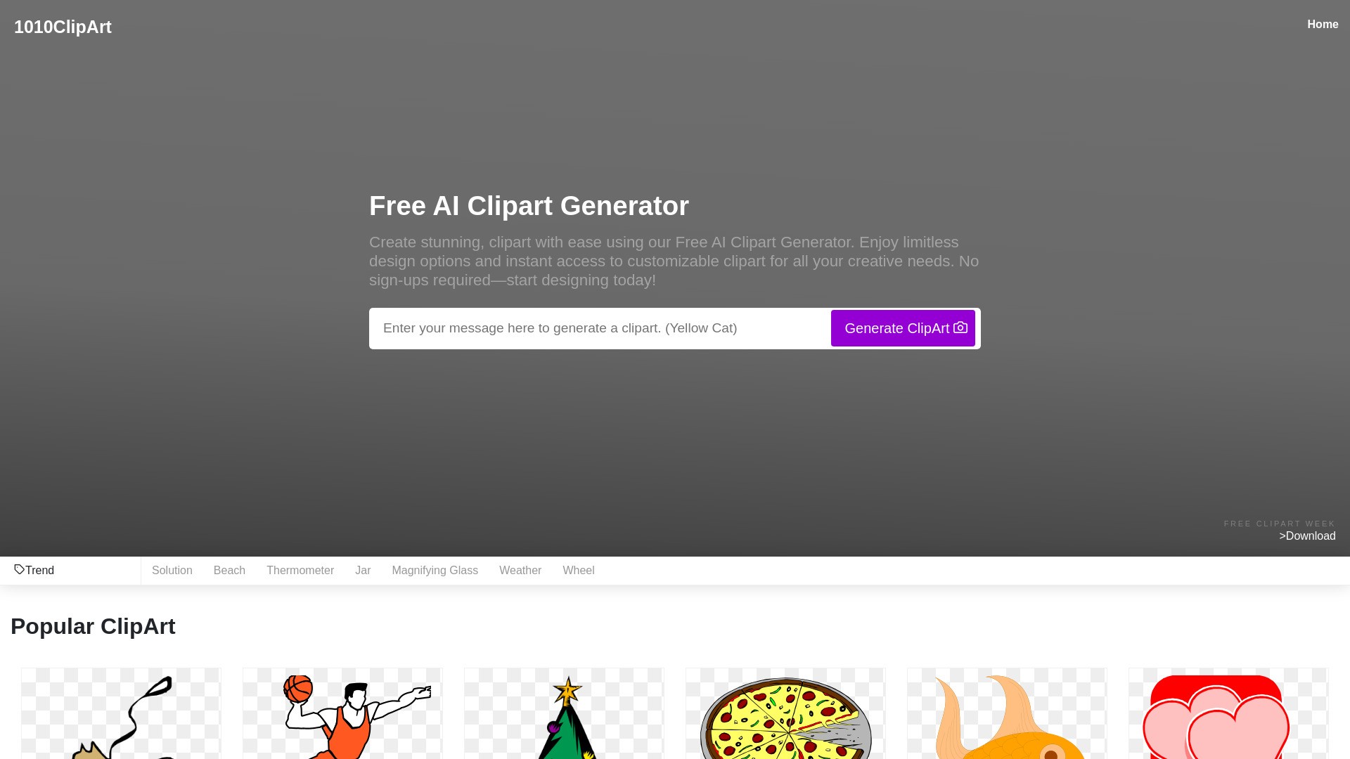 Free AI Clipart Generator 截图
