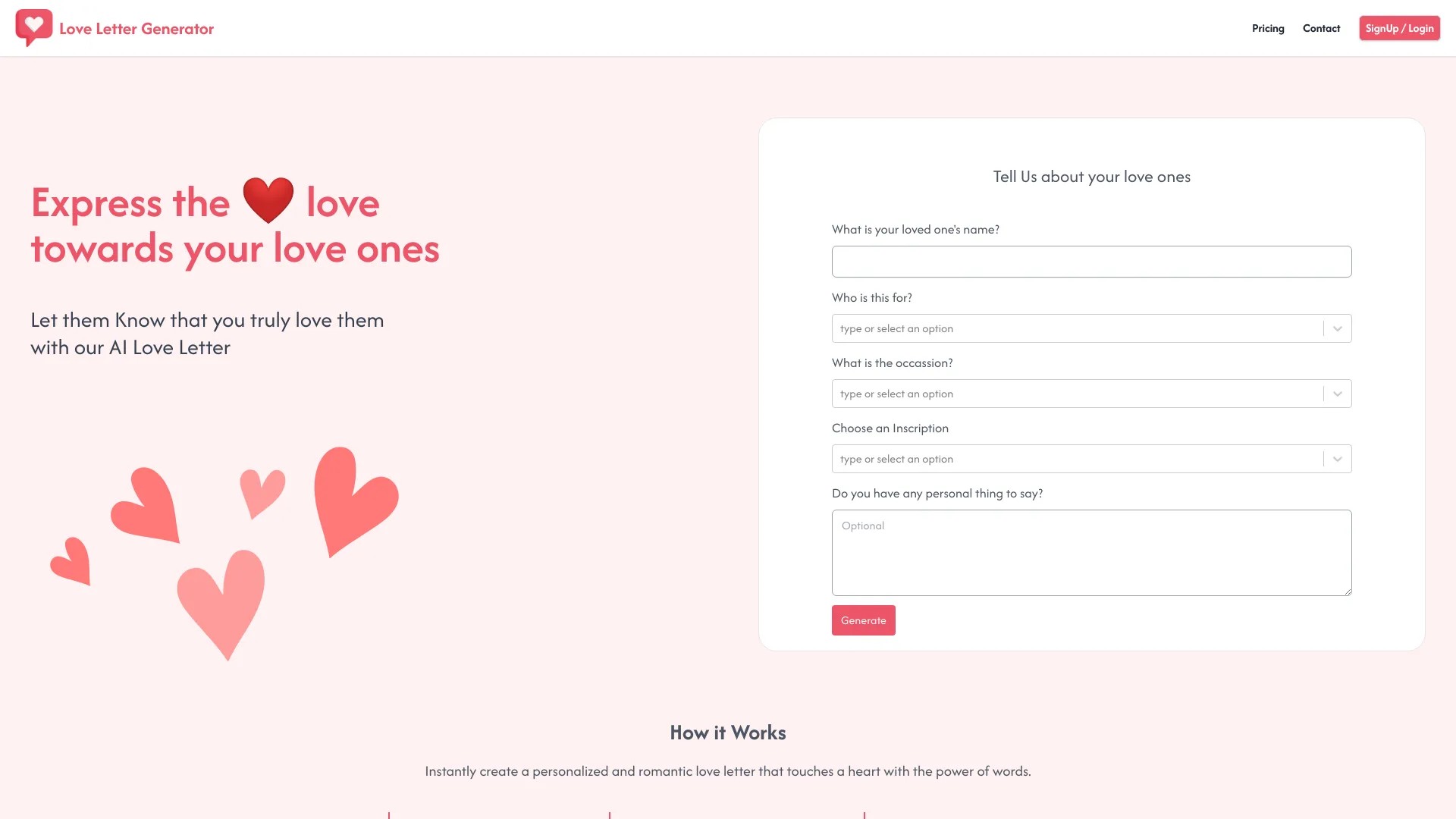 Love Letter Generator 截图