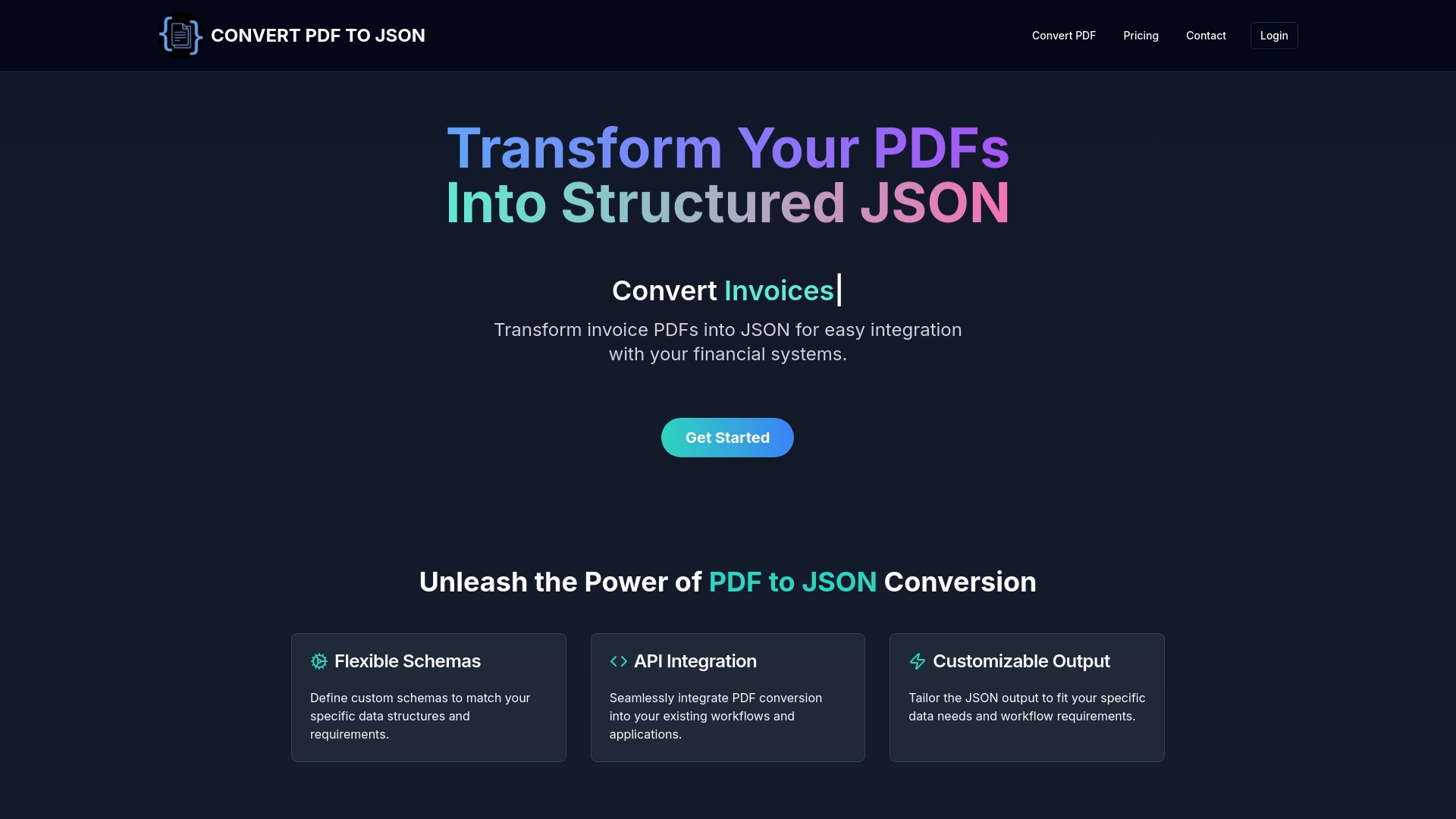 Convert PDF to JSON 截图