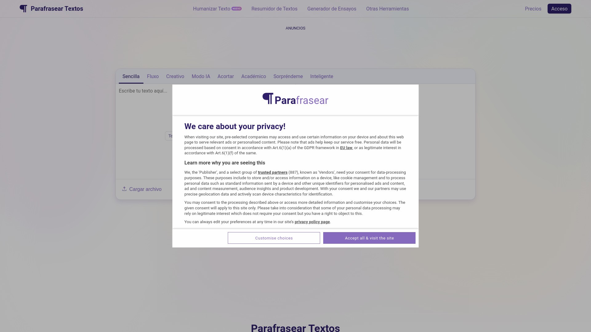 Parafrasear Textos 截图