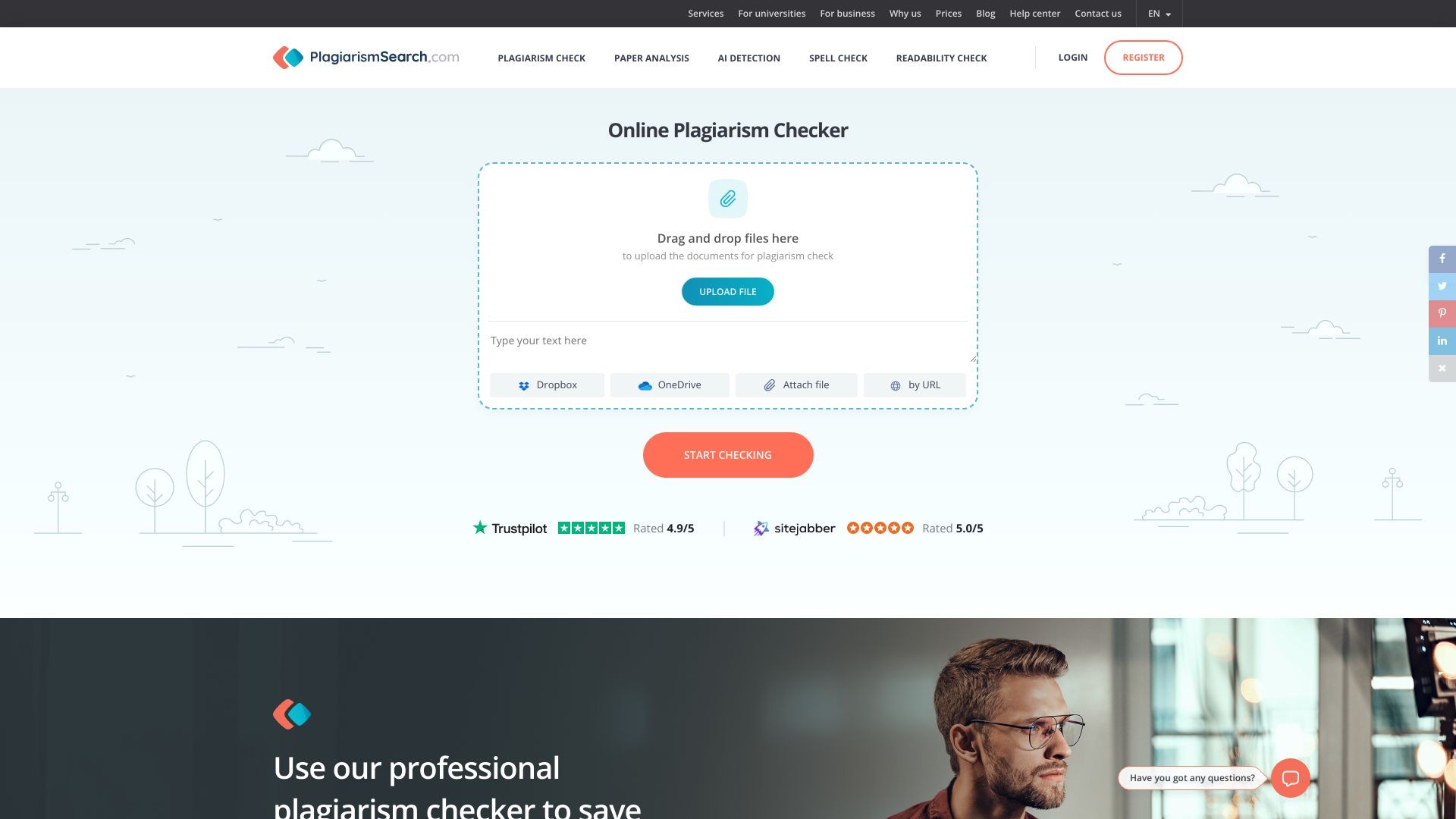 Plagiarismsearch.com 截图