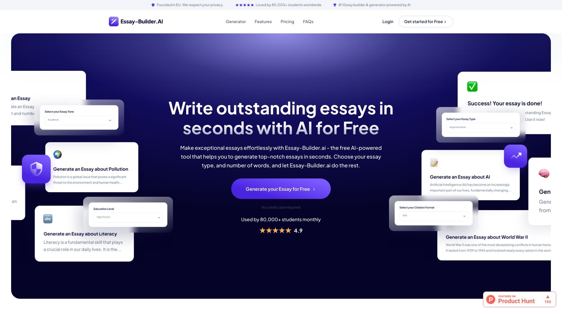 Essay Builder AI 截图