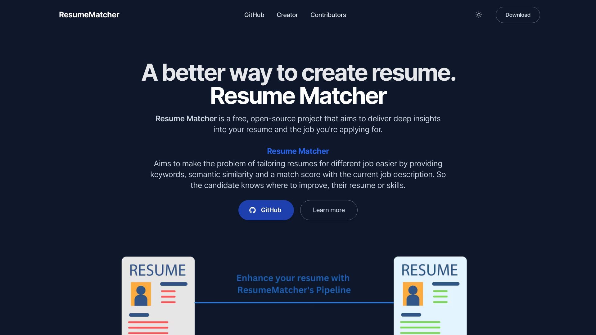 Resume Matcher 截图