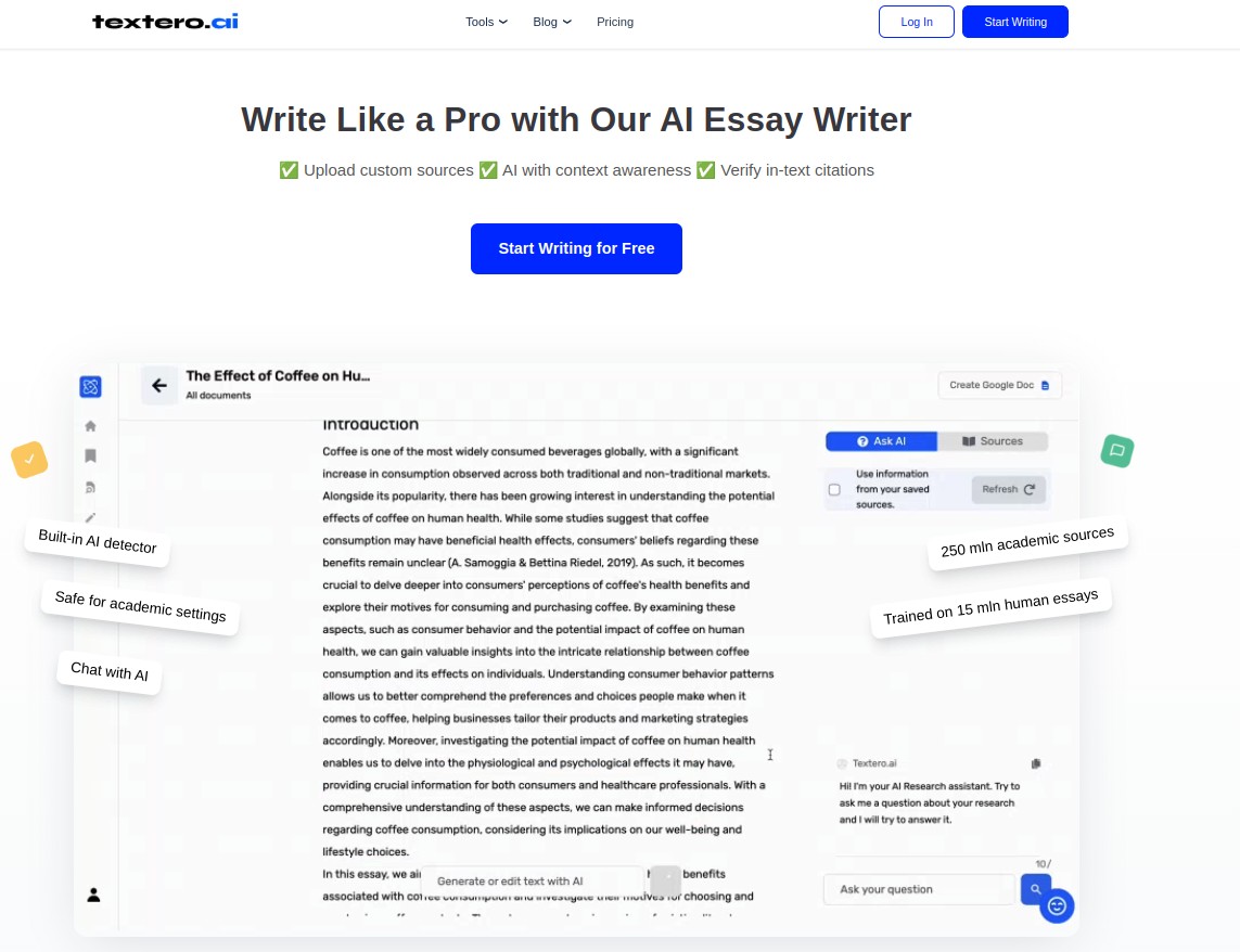 Textero AI Essay Writer Pro 截图