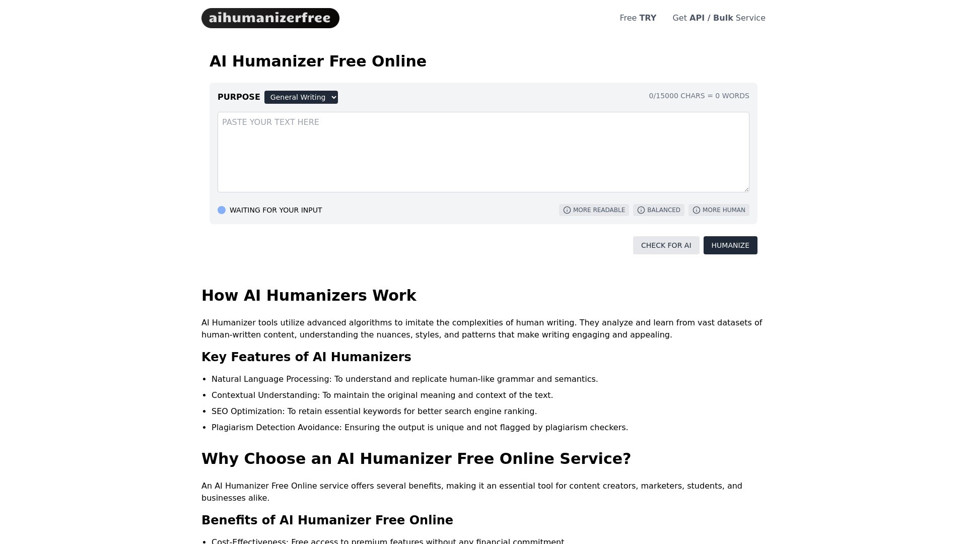 AI Humanizer Free Online 截图