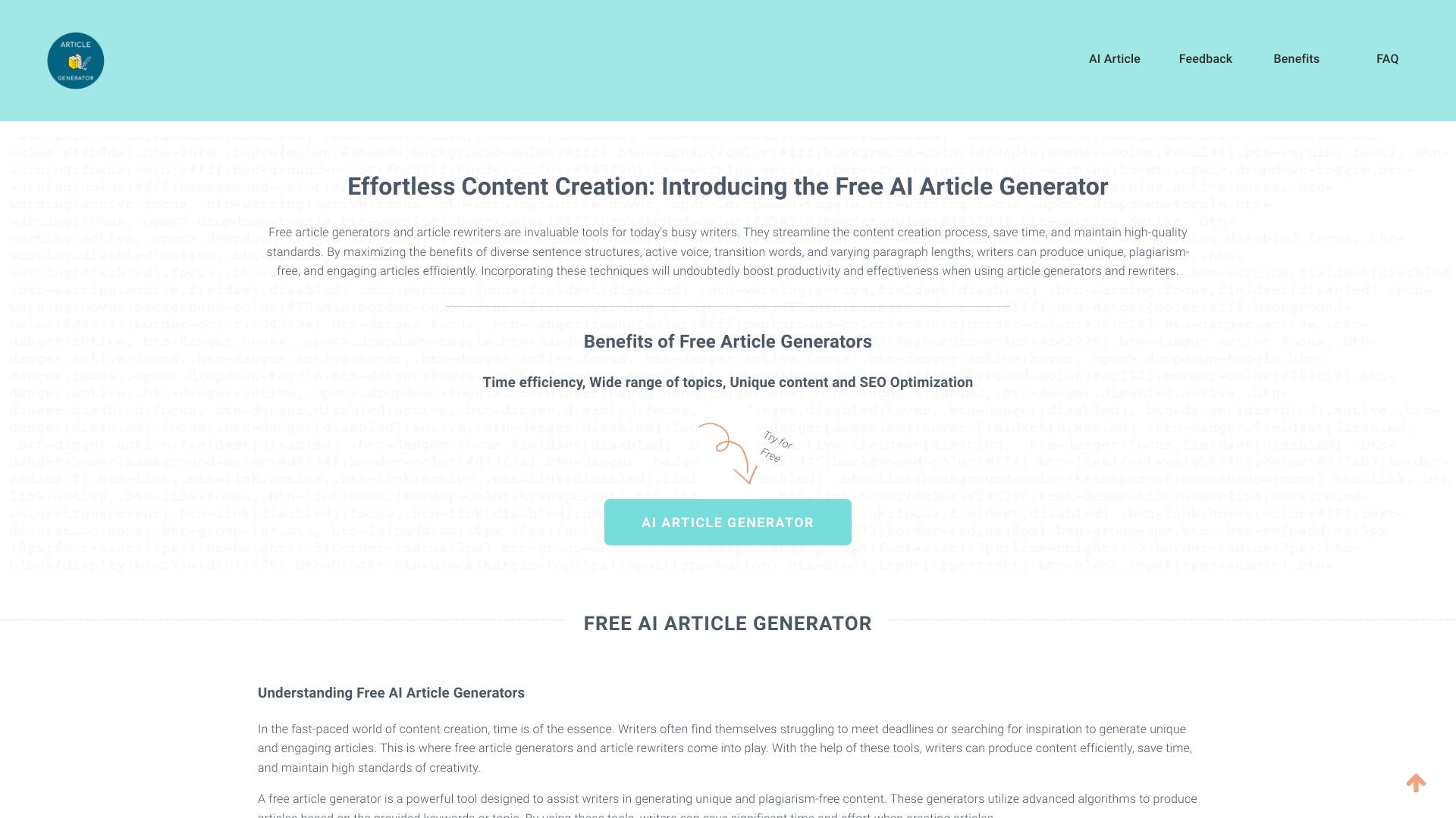 Free AI Article Generator With Tones 截图