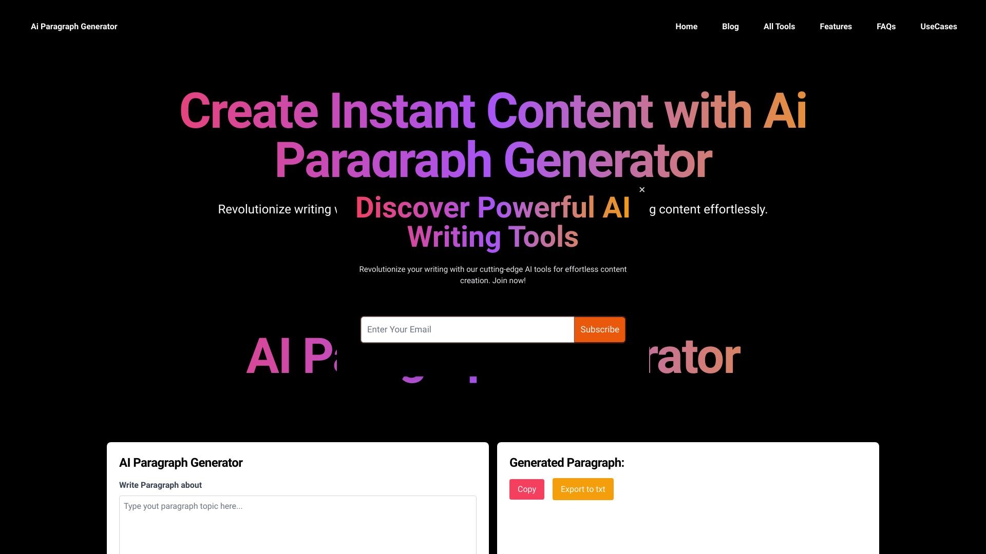 Paragraph Generator ai 截图