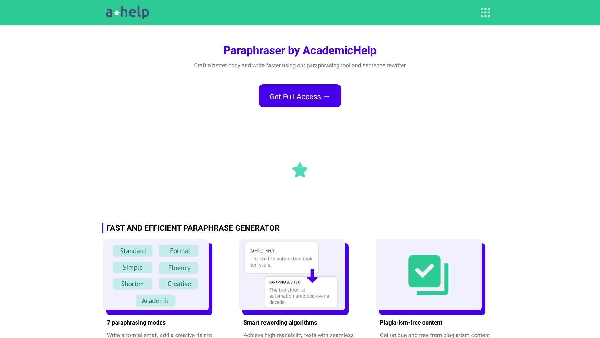 AcademicHelp Paraphraser 截图