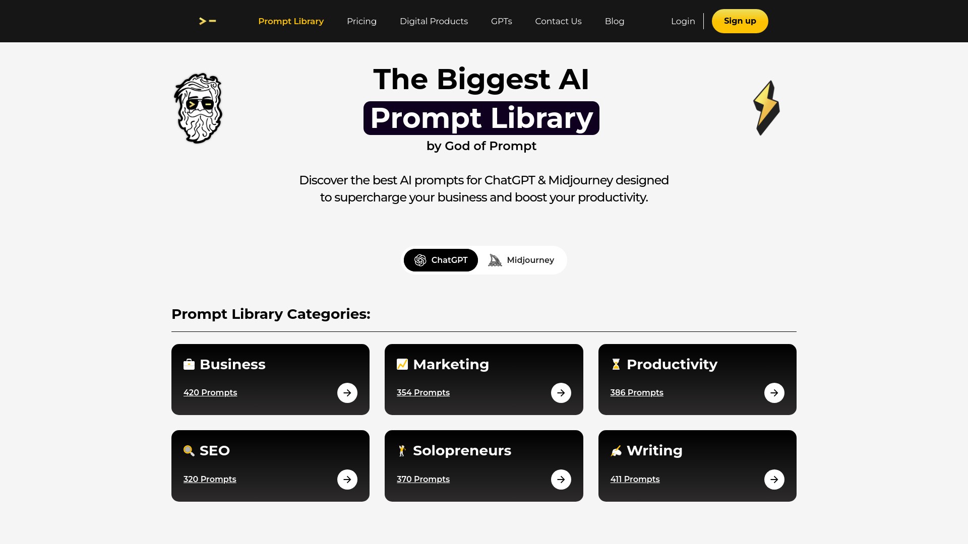 AI Prompt Library by God of Prompt 截图