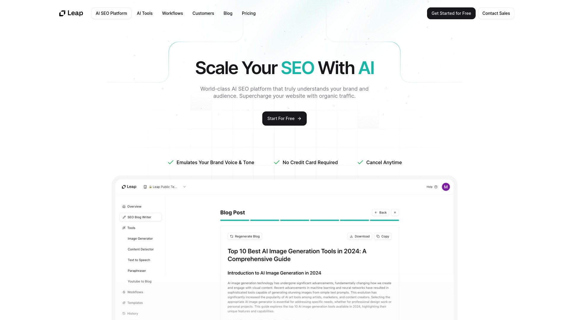 Leap AI SEO 截图