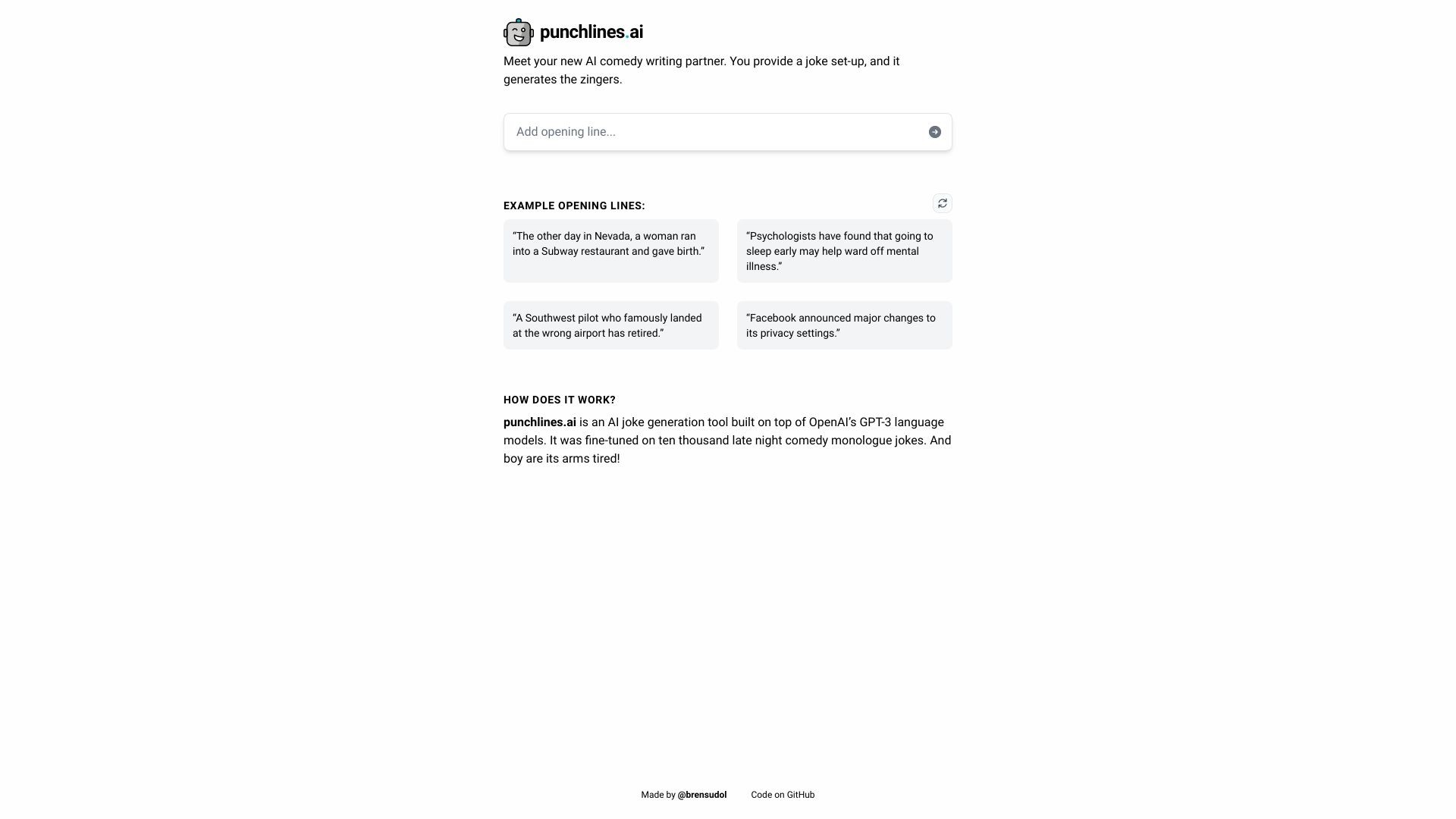punchlines.ai :: GPT joke writing 截图