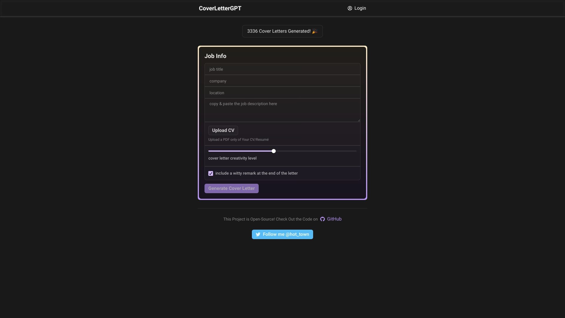 CoverLetterGPT 截图