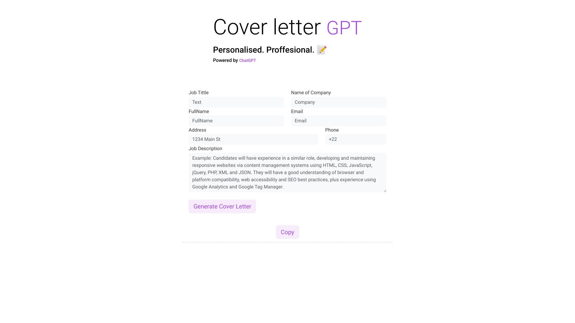 coverletter-gpt 截图