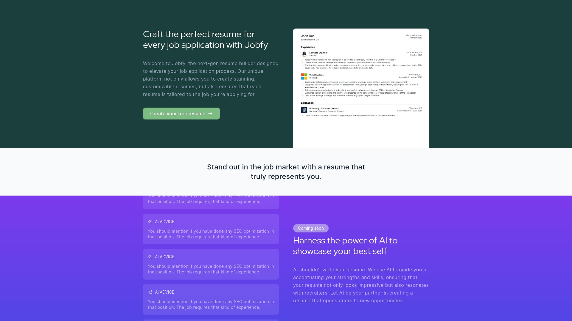 Jobfy - New gen resume builder 截图