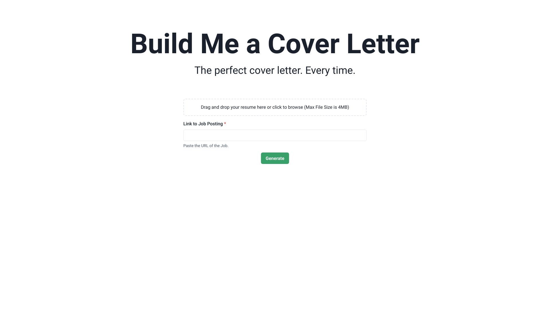 Build Me A Cover Letter 截图