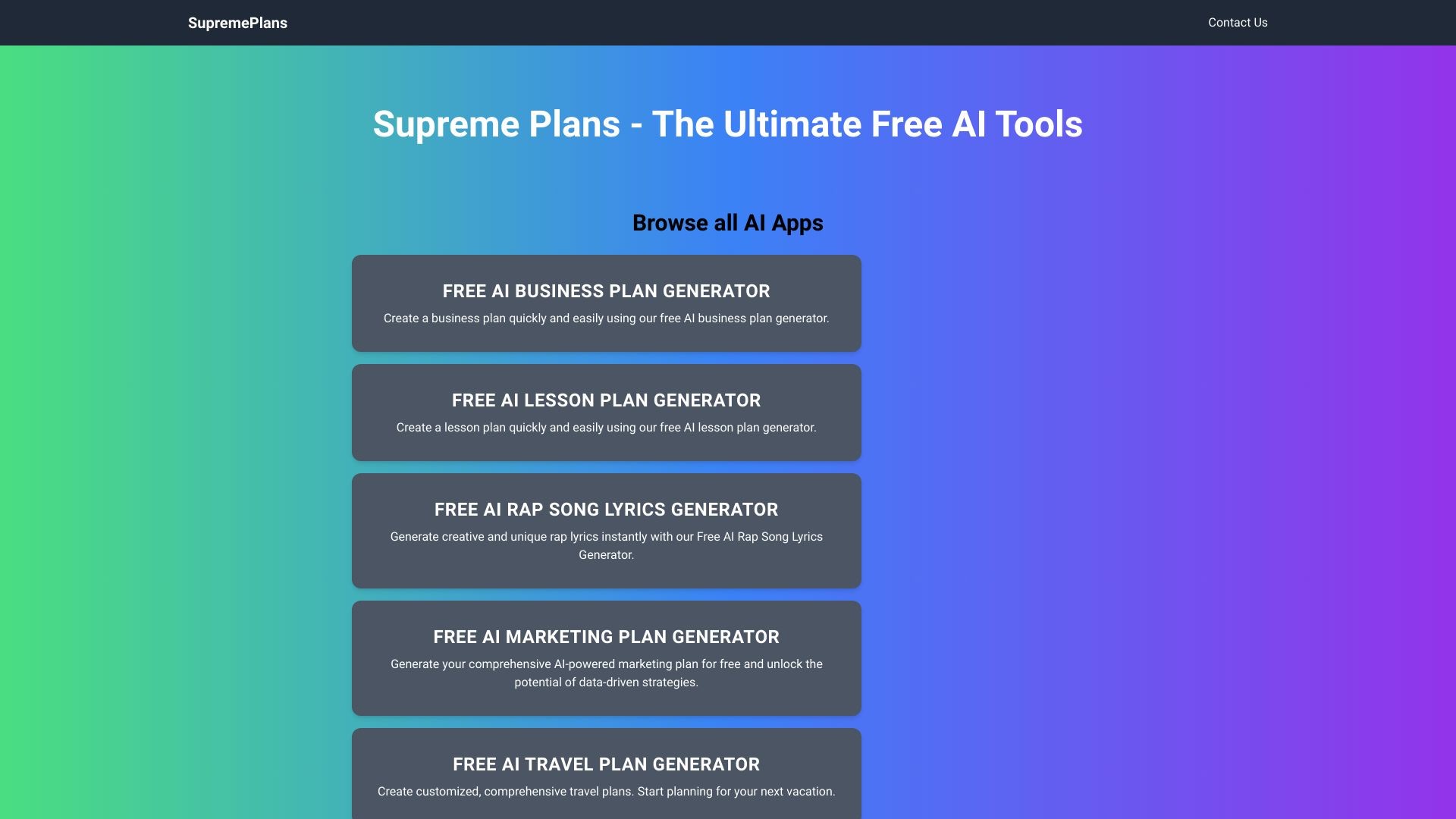 Supreme Plans AI 截图