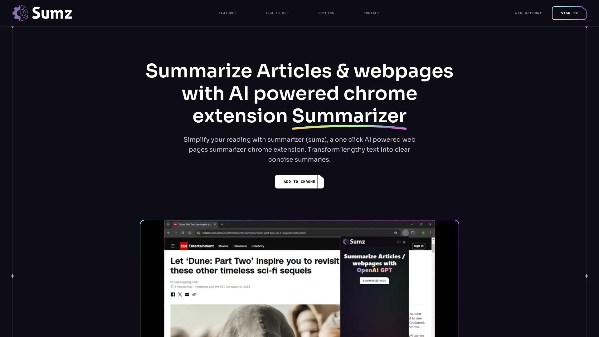 Sumz: Ai powered website summarizer 截图
