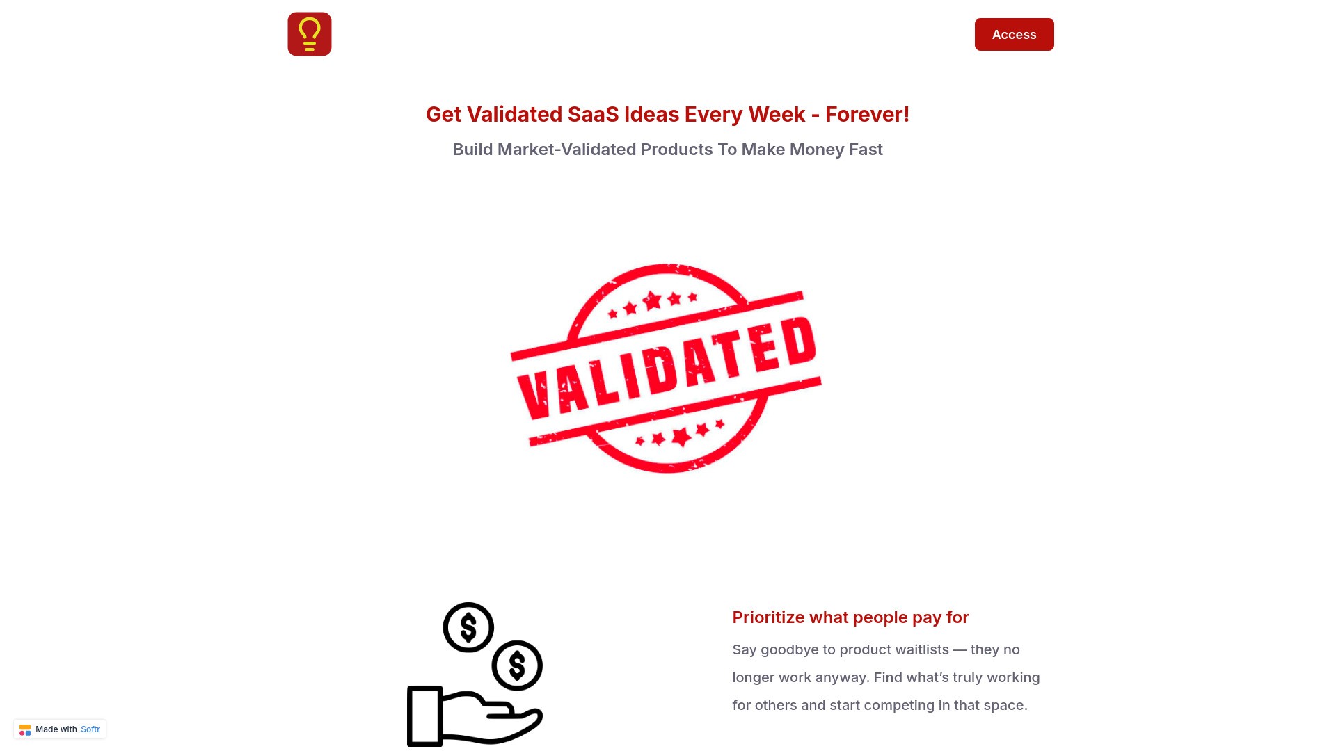 Validated SaaS Ideas 截图