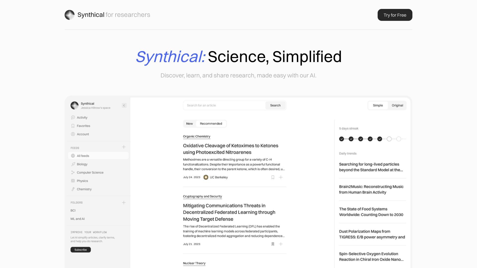Synthical: Science, Simplified 截图