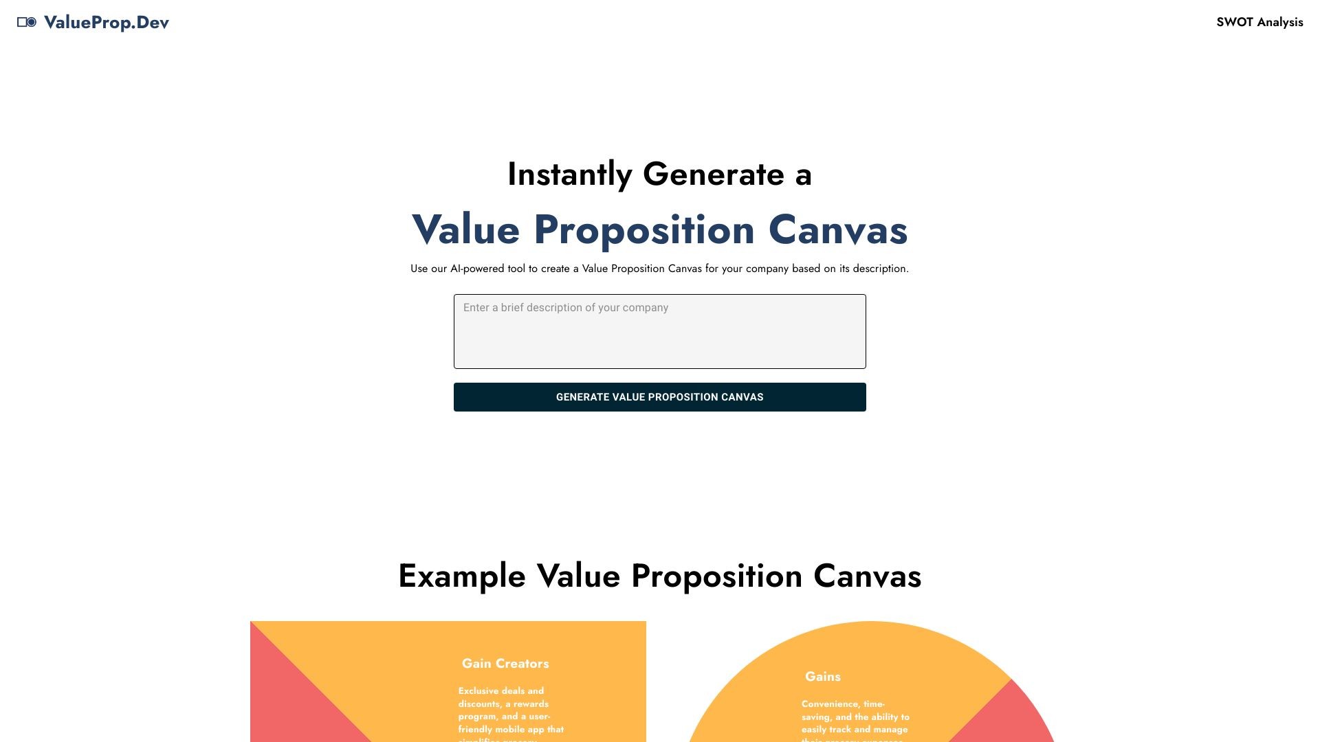 Value Proposition Canvas AI 截图
