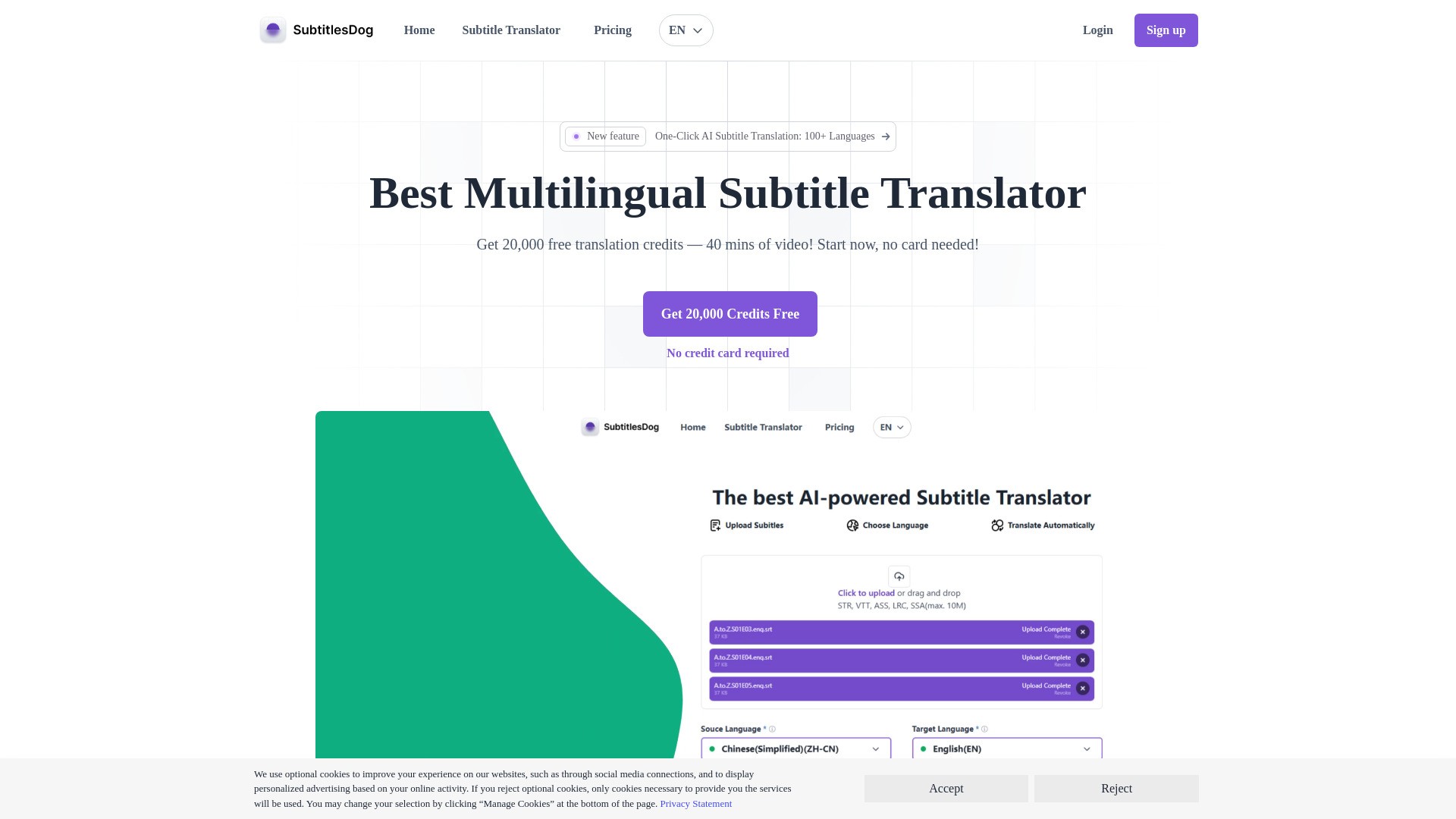SubtitlesDog-AI subtitle translator 截图