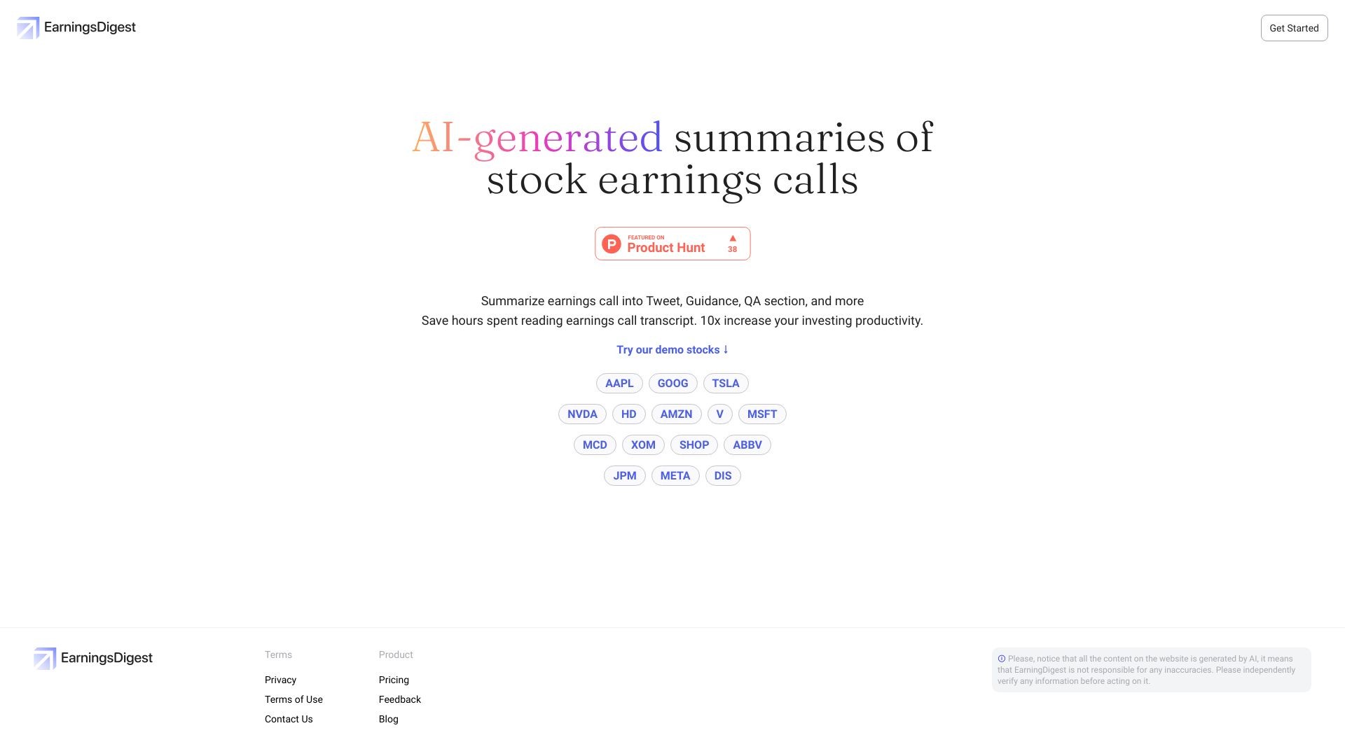 EarningsDigest 截图