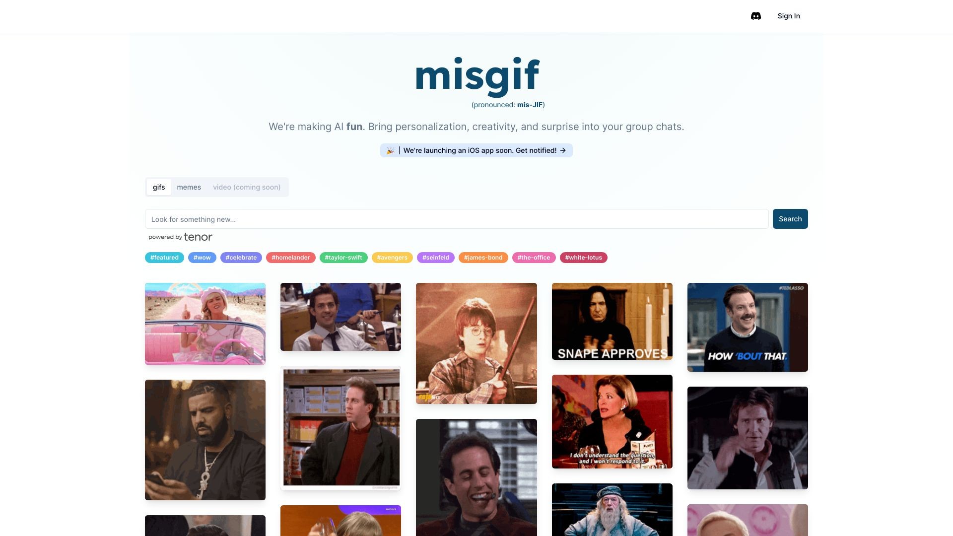 Misgif: AI Generated GIFs 截图