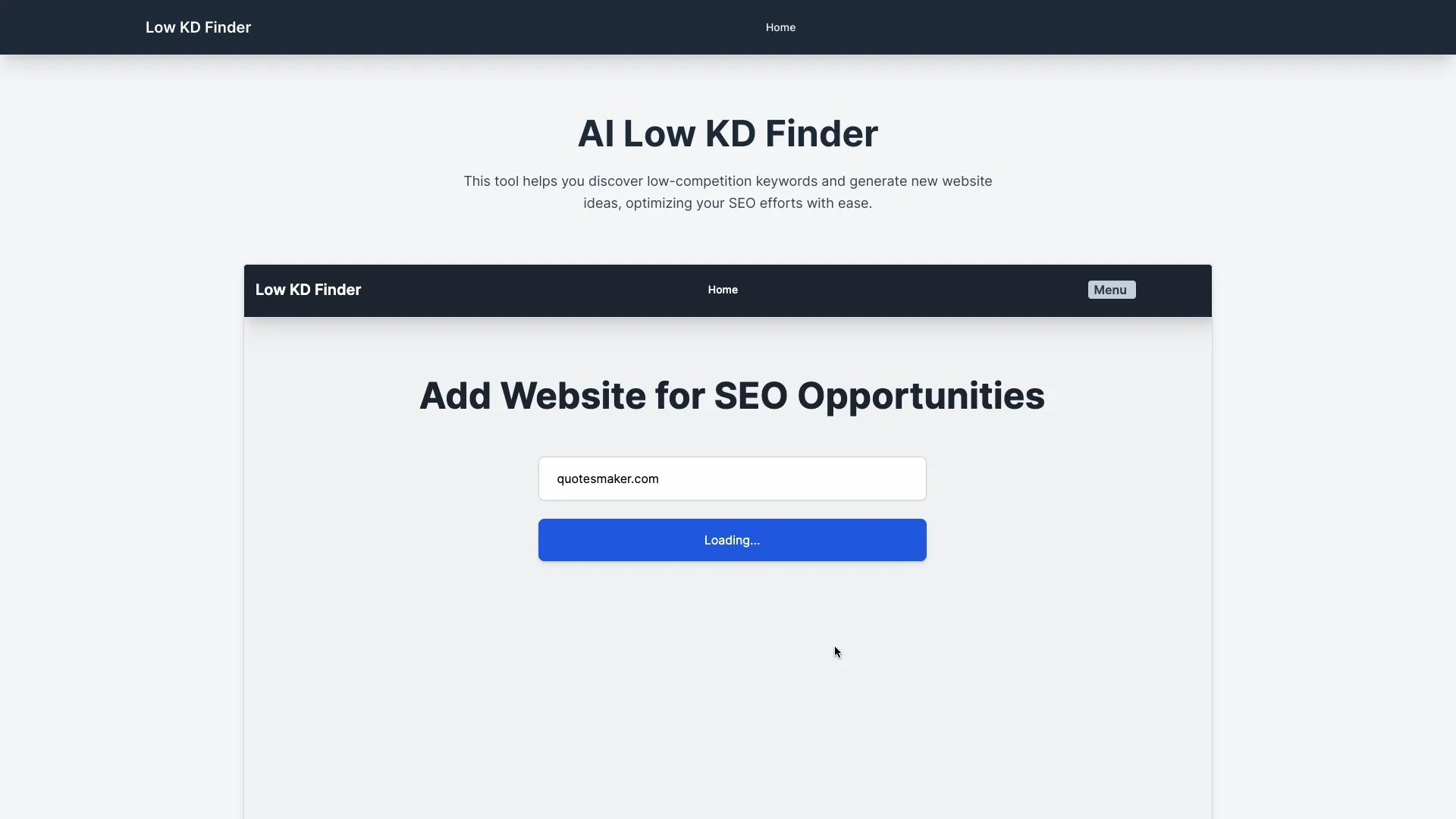 LowKDFinder - AI for Low-Comp Keywords 截图