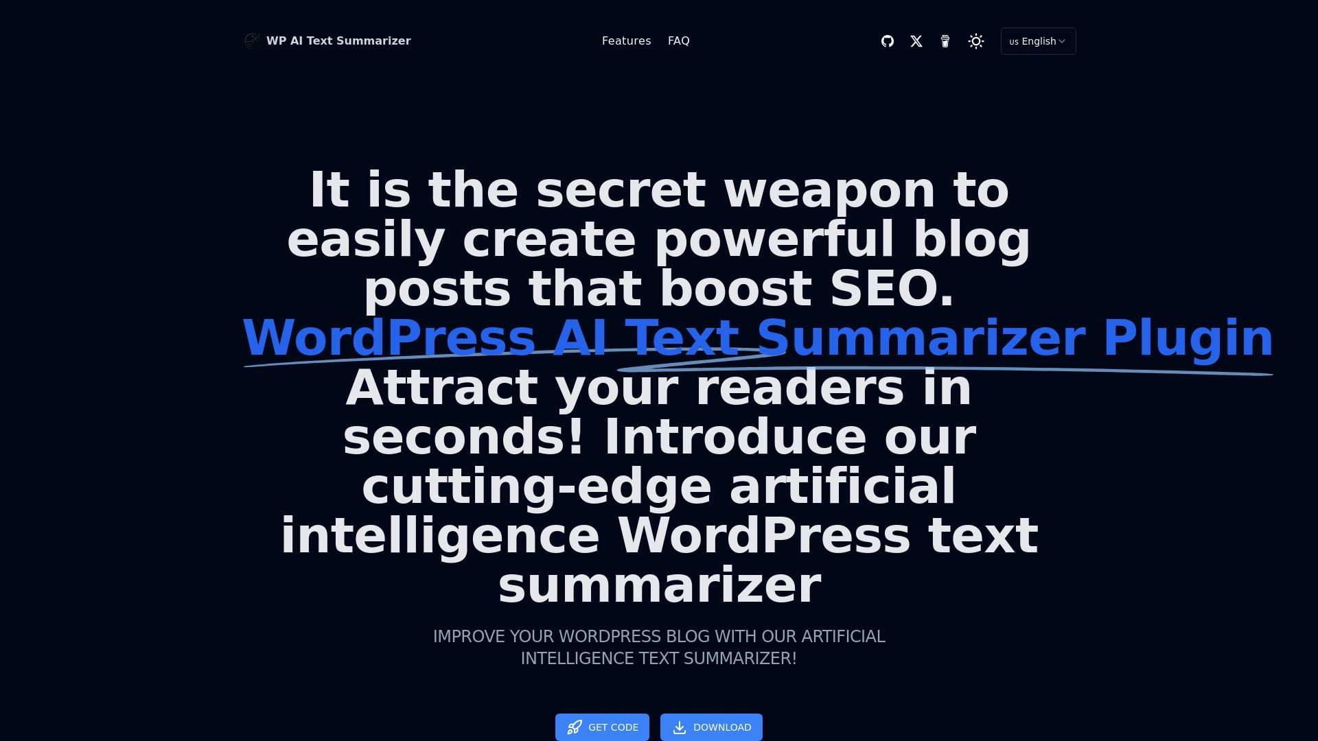 WP AI Text Summarizer 截图