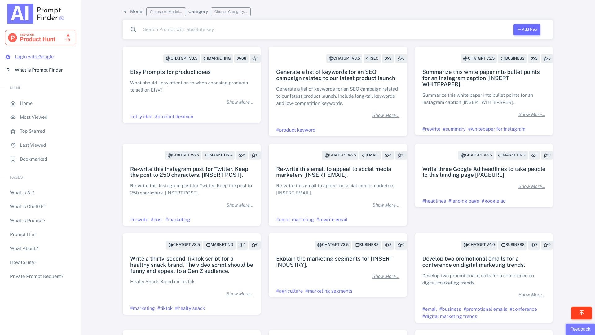 AI Prompt Finder 截图