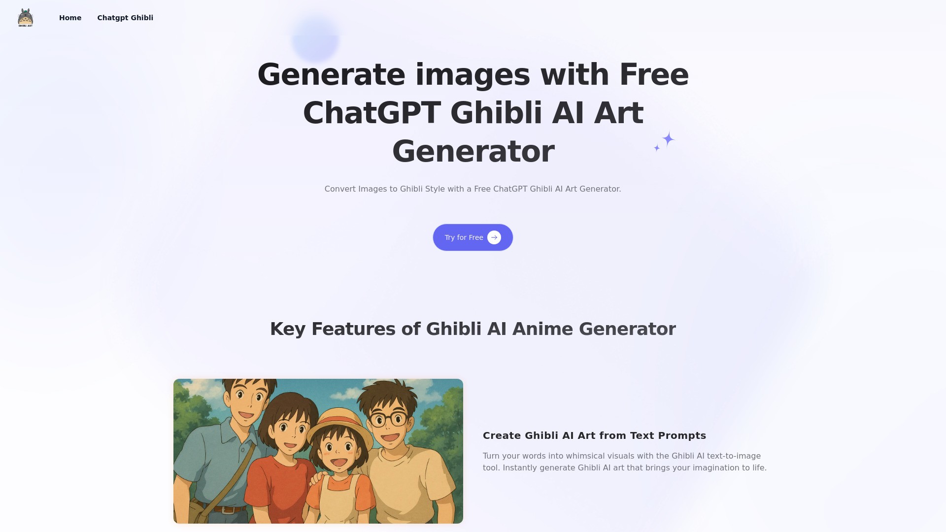 Ghibli Art AI: Free Online Ghibli-Style Art Generator 截图