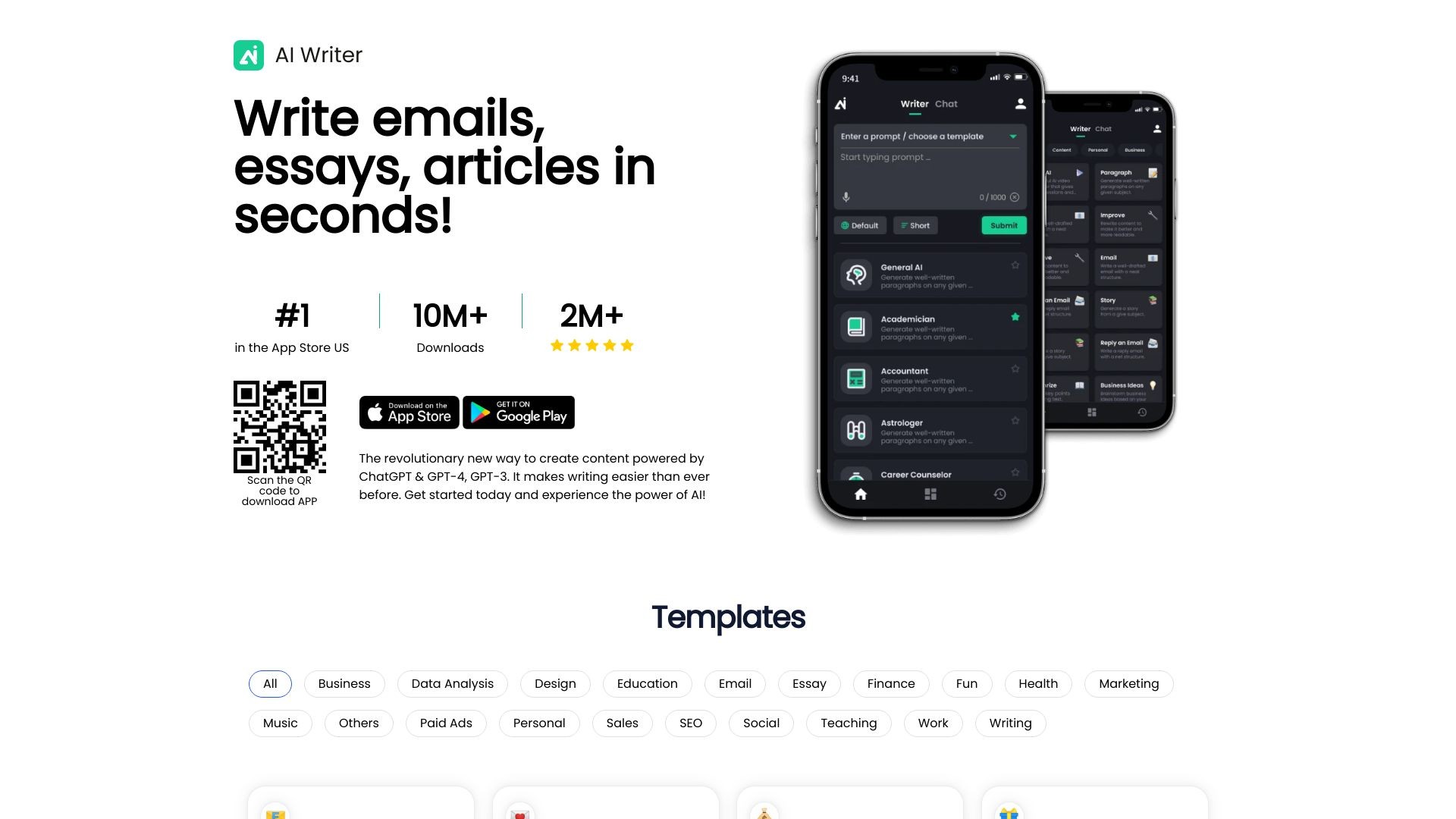 AI Writer: Essay Email Writing(APP) 截图