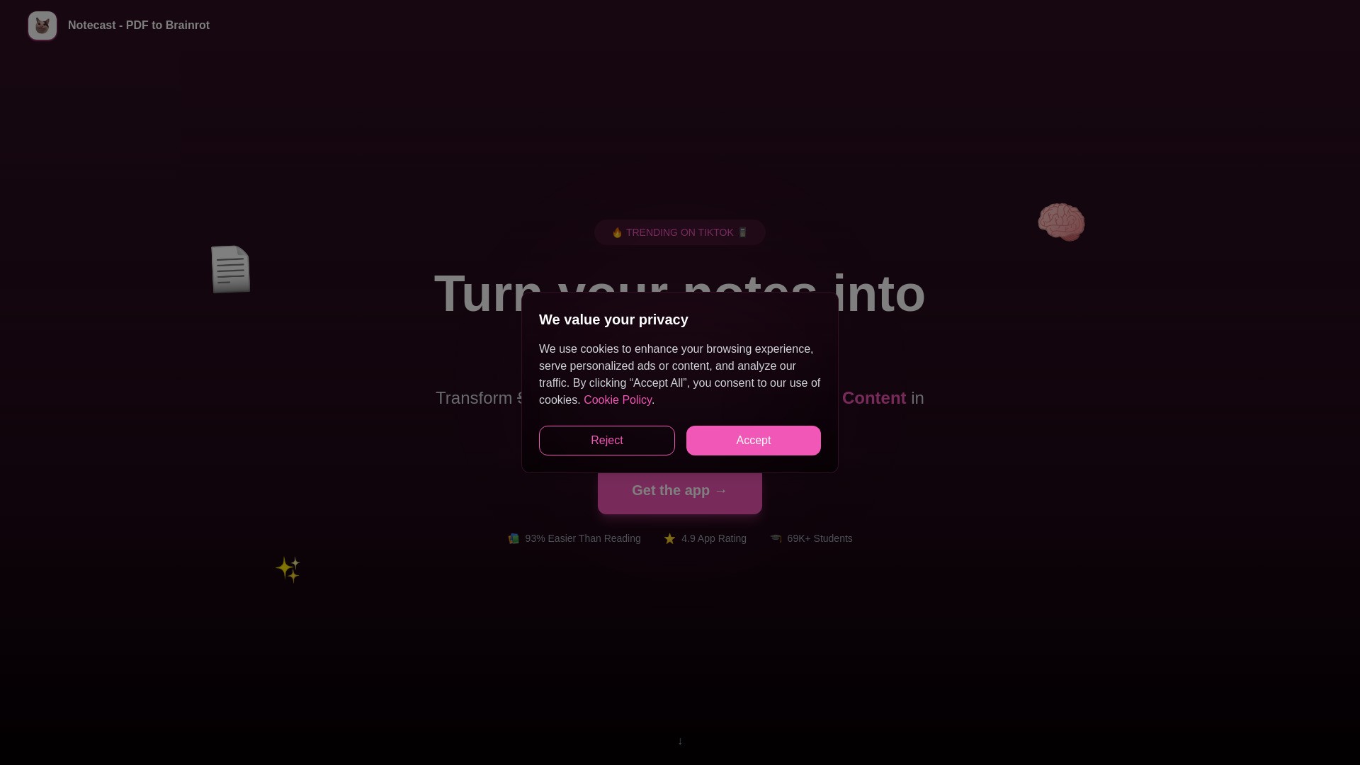 Notescast - PDF to Brainrot 截图
