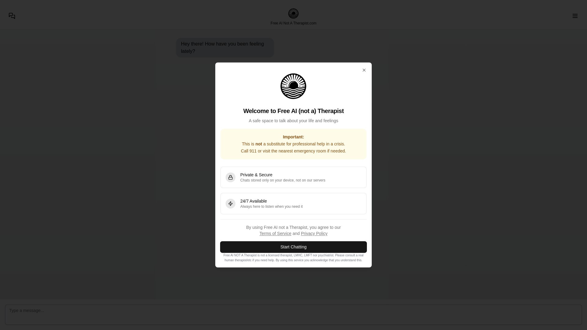 Free AI (not a) Therapist 截图