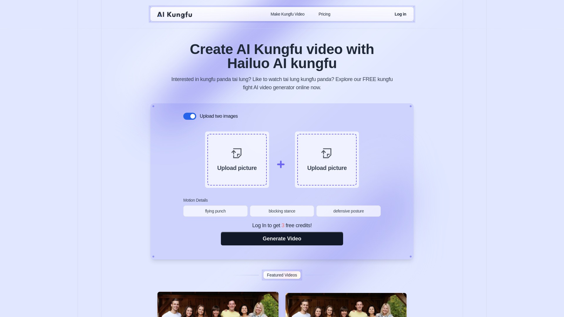 AI Kungfu Video Generator 截图