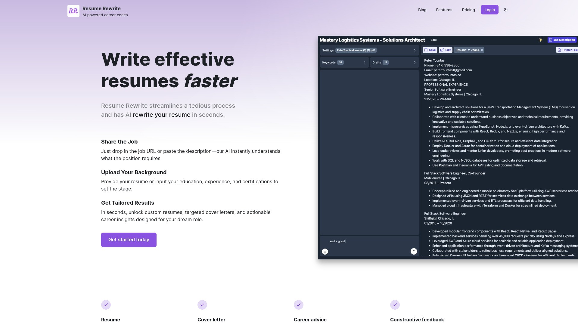 Resume Rewrite 截图