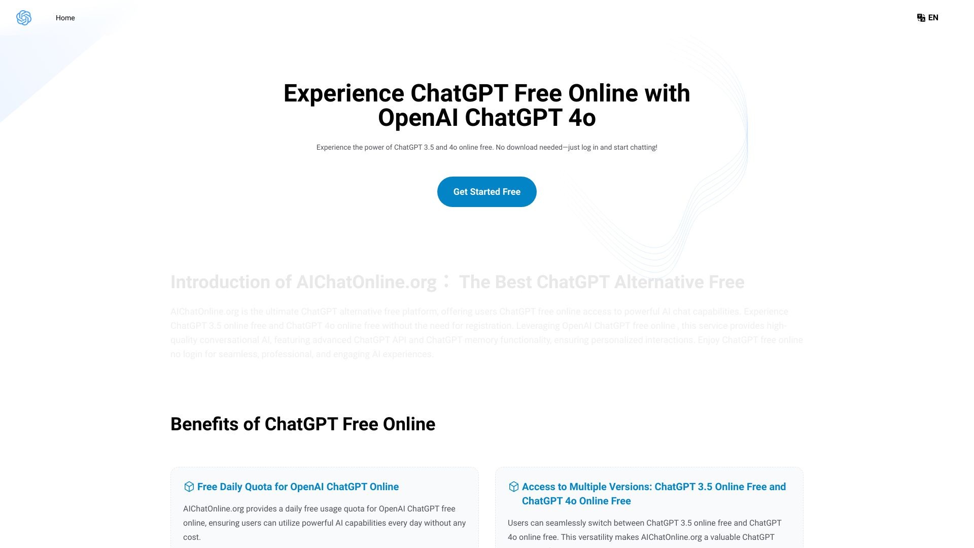 Experience ChatGPT Free Online with OpenAI ChatGPT 4o 截图