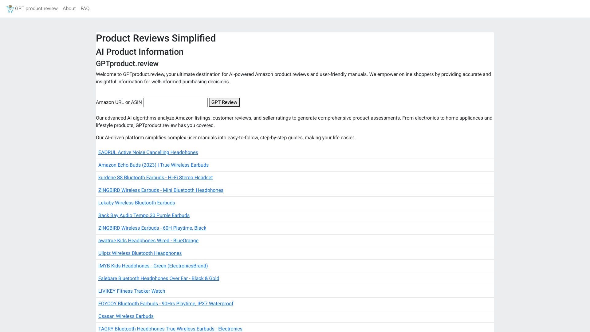 AI Amazon Product Reviews / Manuals 截图