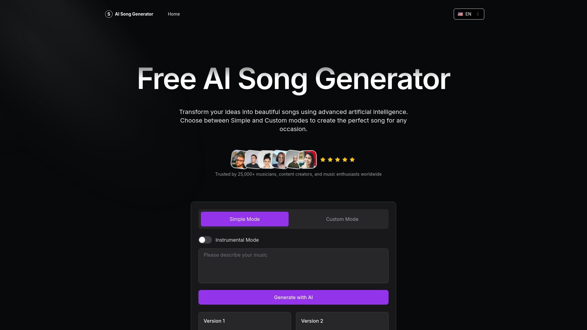 Free AI Song Generator 截图