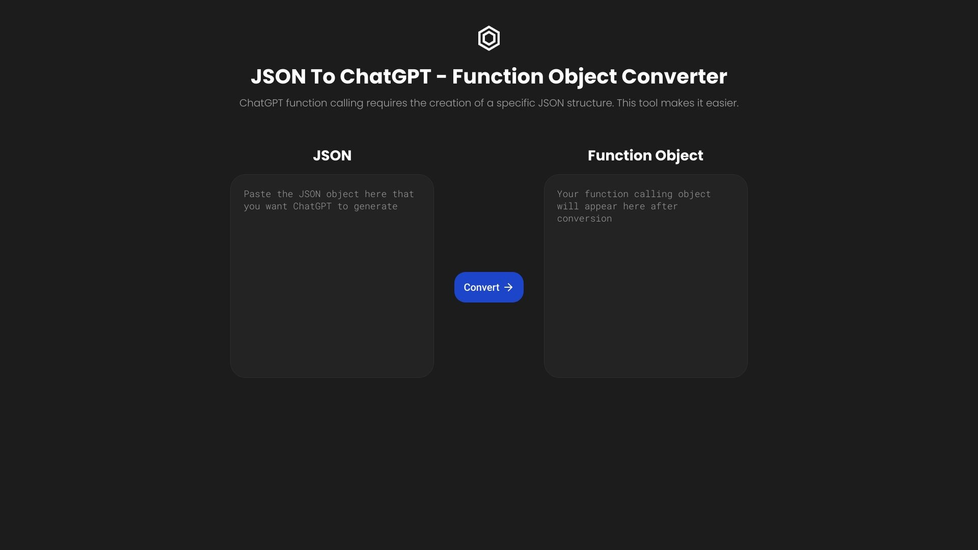 JSON To ChatGPT Function Calling Object 截图